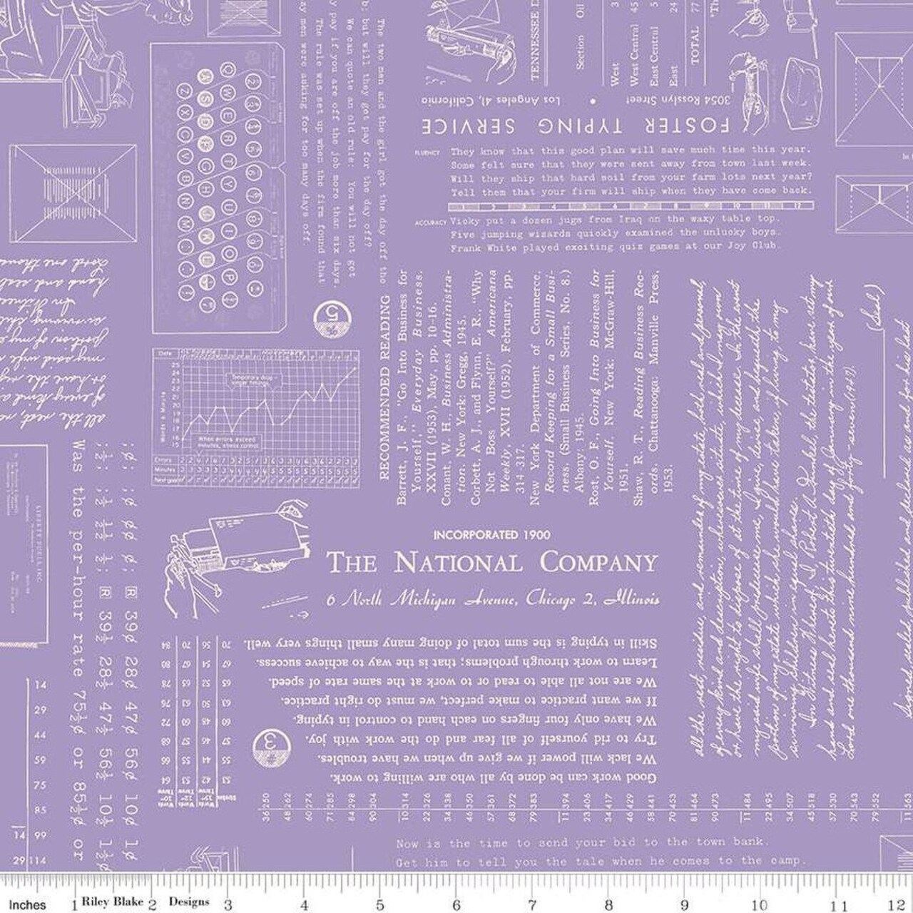 Fabric Riley Blake Lori Holt Taffy TYPE/ography by the Quarter Yard C16850-TAFFY